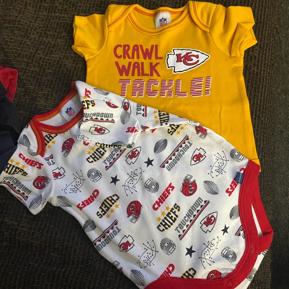 Kansas City Chiefs onesies,  2-pack